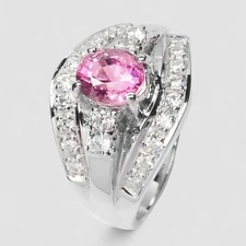 PRISTINE PINK TOURMALINE 925 STERLING SILVER HANDMADE JEWELRY RINGS SIZE 6.25