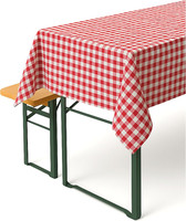 Landhaus Tischdecke 80 X 80 Cm Rot-Weiß Kariert 100% Baumwolle