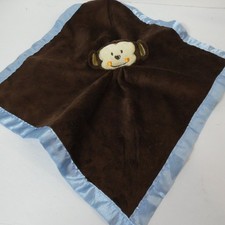 Baby Essentials Monkey Lovey/Security Blanket Satin Fleece Plush Infant Rattle
