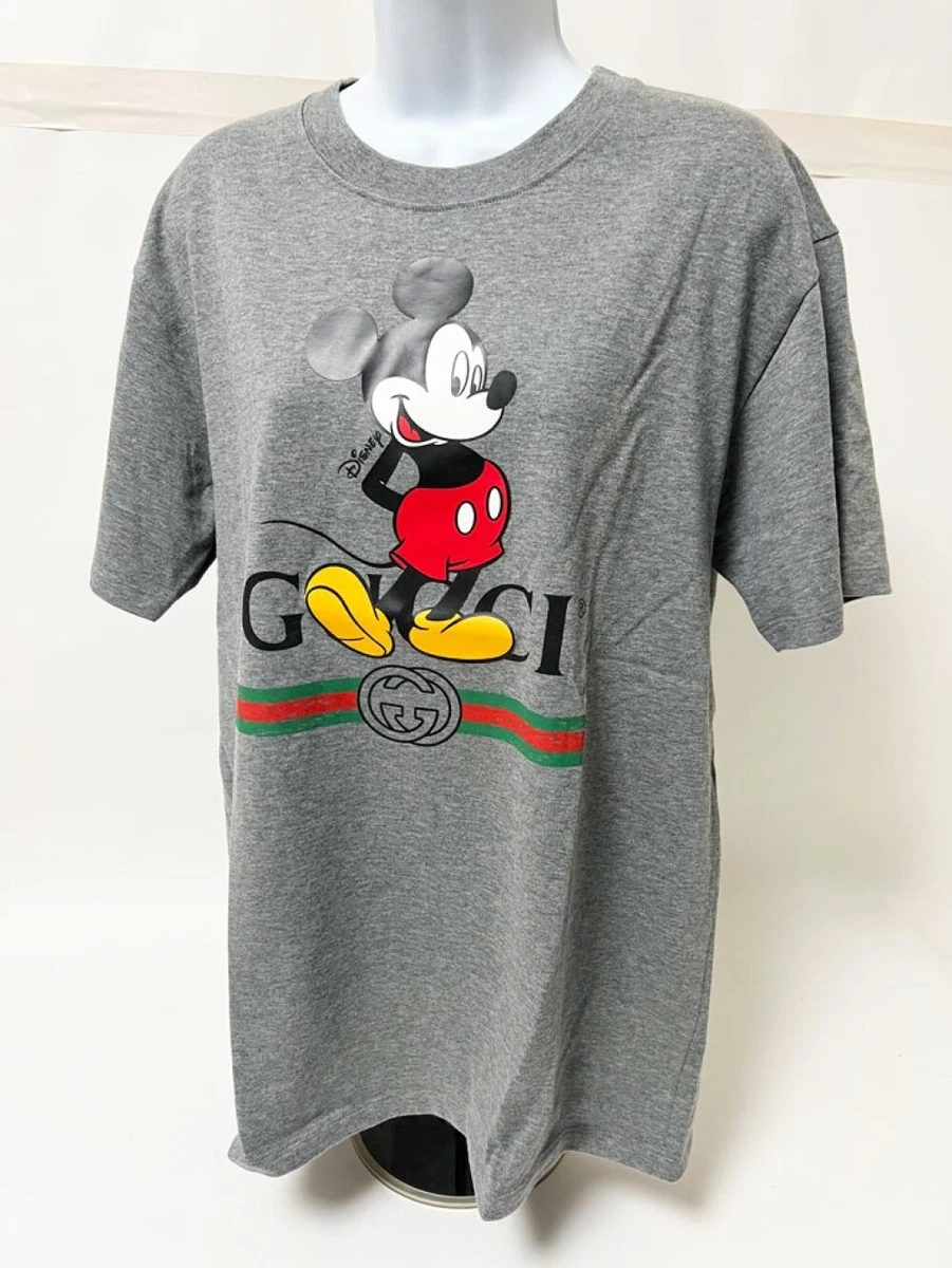 Gucci x Disney Mickey Mouse Oversized Cotton Men T-shirt Gray XS made in Italy