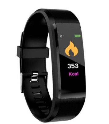 Smart Fitness Tracker Watch With Heart Rate, Blood Presser Monitor - Black