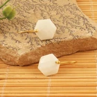Amazing Quality White Agate Gemstone Gold Plated Stone Hook Earring Wedding Gift