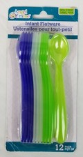 Baby Infant SPOONS BPA Free Flatwear Plastic Reusable 12 Pcs Feeding Toddler