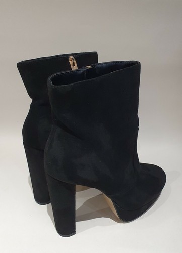 Carvela Ladies Black Suedette Platform Block Heel Ankle Boot UK 8 Zip Fastening - Picture 8 of 11