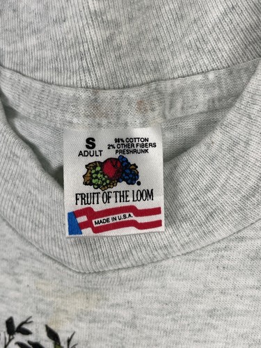 Vintage Fruit of the Loom T Shirt Mens S Made USA Single Stitch Buck Forest 1993 - Picture 8 of 10