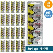 Maxell 395 Watch Cell Batteries SR927SW, SILVER-OXIDE Pack of 100 