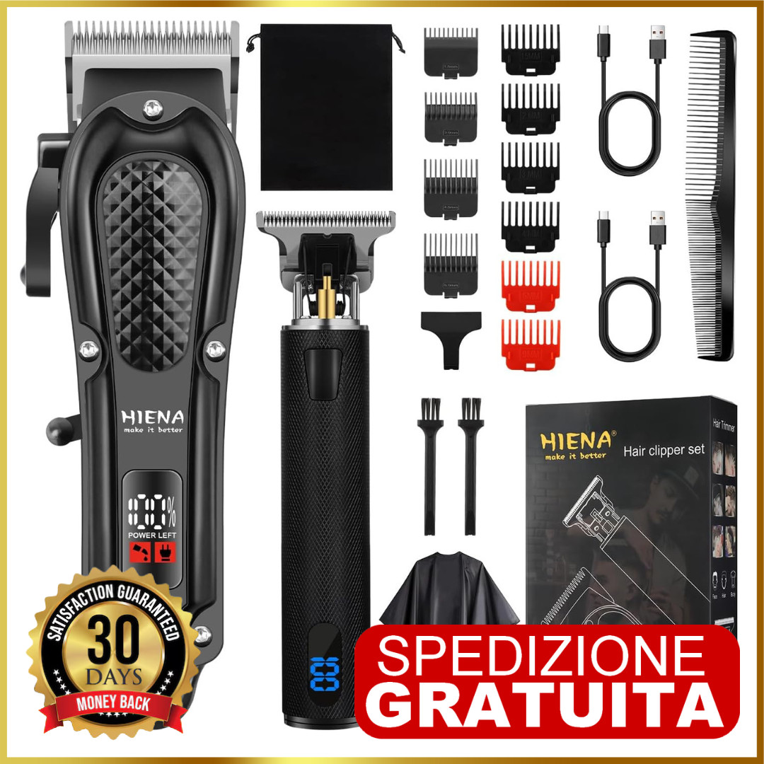 Tagliacapelli Professionale Kit Barbiere 2 in 1: Rasoio Barba Alta Precisione