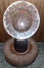 12 Macbeth Evan’s DOGWOOD PINK  Glass 8” Salad/Dessert/Luncheon Plates