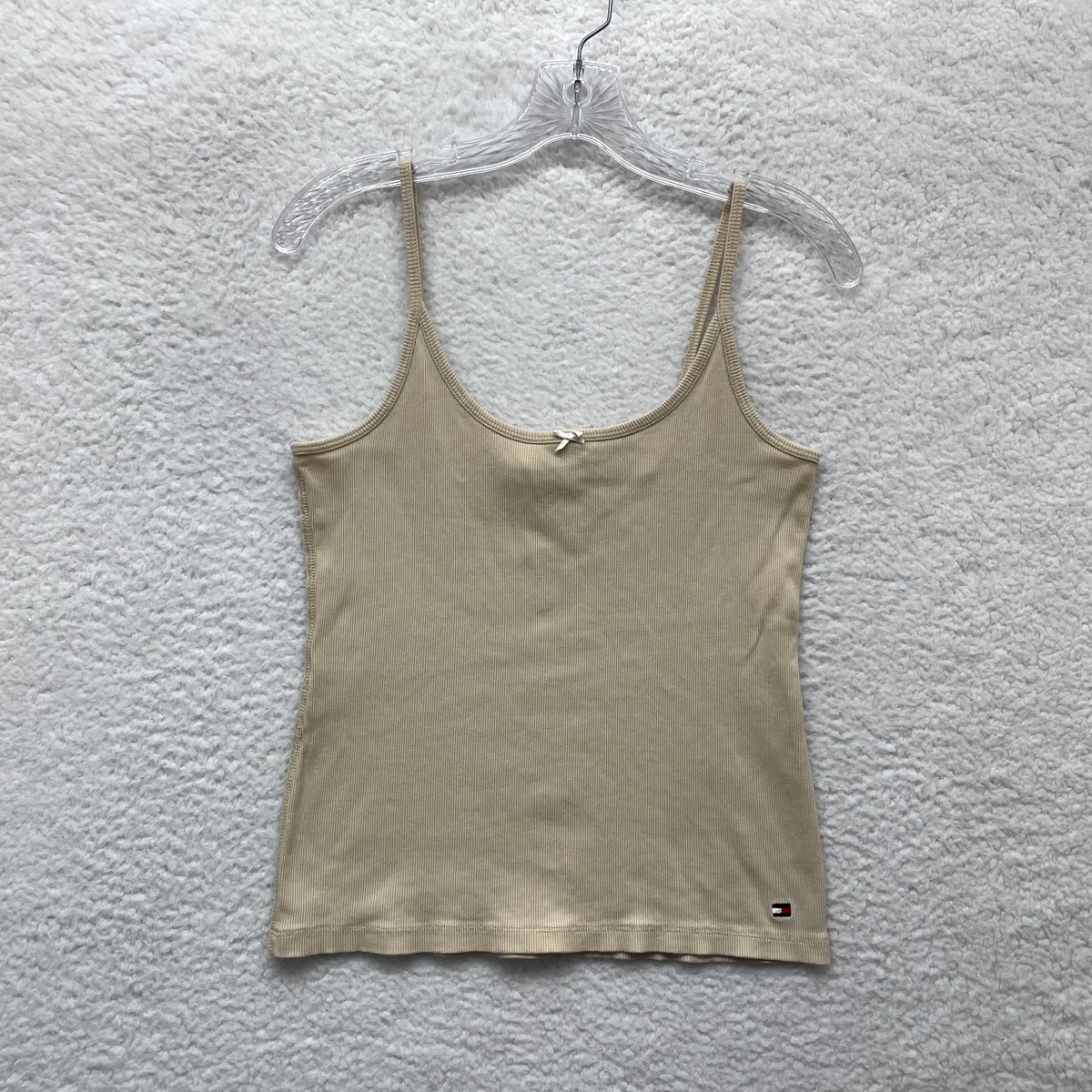 Y2K Vintage Tommy Hilfiger Khaki Tan Beige Fairy Grunge Cami Camisole Tank L