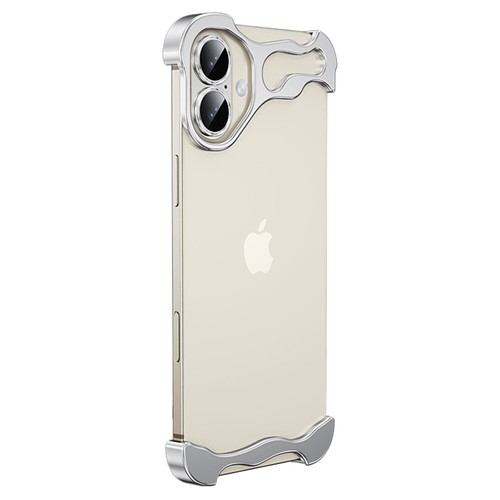 Metal Corner Pads Frameless Case + Lens Protector For iPhone 16 Pro Max 15 14 13 - Picture 17 of 22