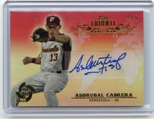 2013 TOPPS TRIBUTE #WTA-AC ASDRUBAL CABRERA AUTOGRAPH RED REFRACTOR #4/5 INDIANS