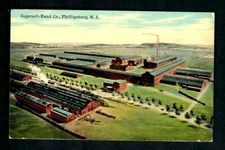 PX1v Phillipsburg, NJ Aerial View Ingersoll-Rand Co. Smoke Stacks Burning Unused