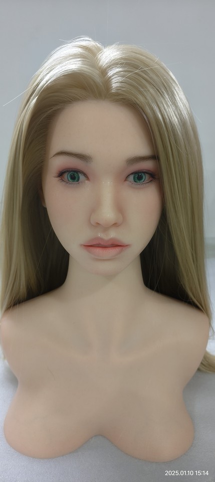 Tête De Poupée Réaliste En Silicone - Bouche Fonctionnelle - Mâchoire Mobile - Cheveux Implantés - Neuf