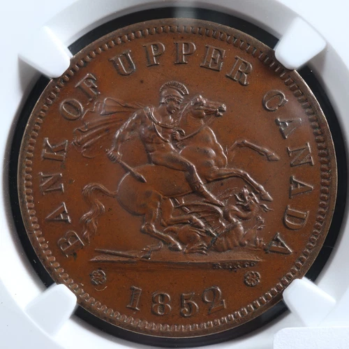 PC-6B5 NGC MS-63 One Penny 1852 token Bank of Upper Canada Breton 719