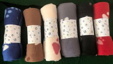 Premium Soft Fleece Paw Pattern Dog/Cat Blanket 30x24 Lot of 2 blankets