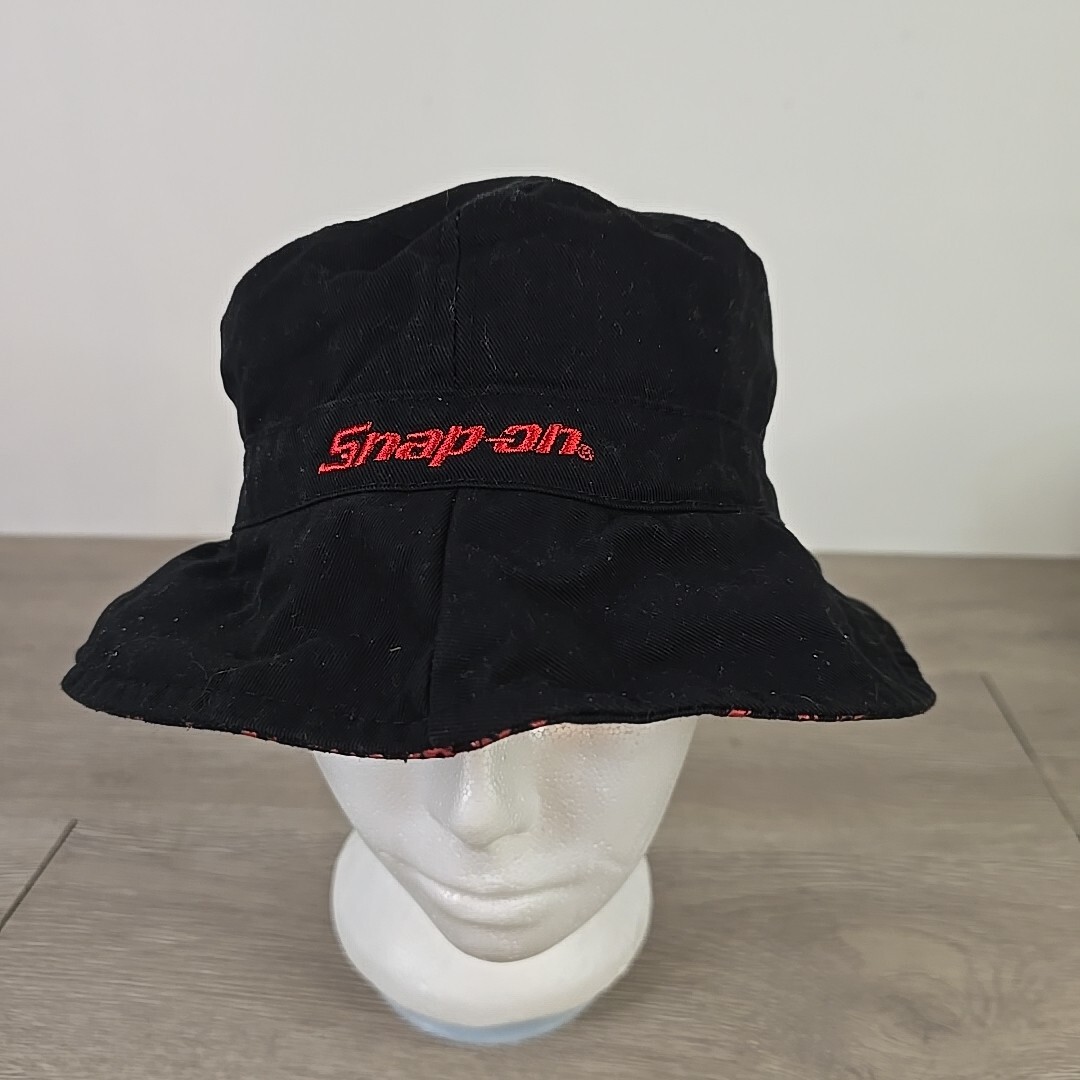 Snap On Tools Bucket Reversible Black Red Wide Brim Fishing
