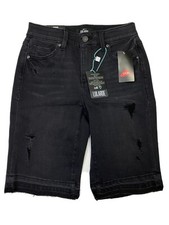 LuLaRoe Charcoal Distressed Stone Wash Denim Bermuda Shorts - Size 26 - 2758