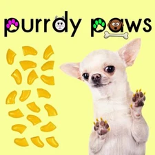 Soft Nail Caps For Dog Claws ( YELLOW )  Purrdy Paws * 6 Sizes up to XXL