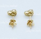 14k Yellow Gold Ladies Natural Diamond Stud Earring heart stud baguette 0.36 ct — photo 6