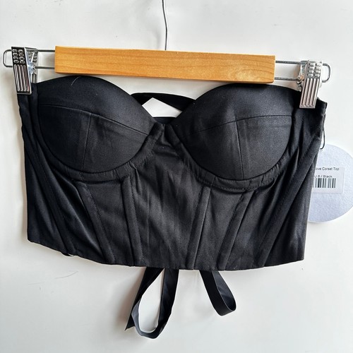 Corsé Princesa Polly Top Bustier Con cordones Espalda Deshuesado Negro Talla US 6 NUEVO CON ETIQUETAS Gótico - Imagen 5 de 11