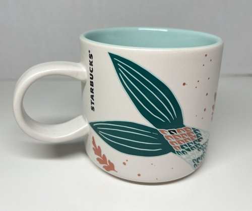 STARBUCKS -Collectible 2018 Coffee Mug White with Green Mermaid/Siren 12 oz - Picture 2 of 5