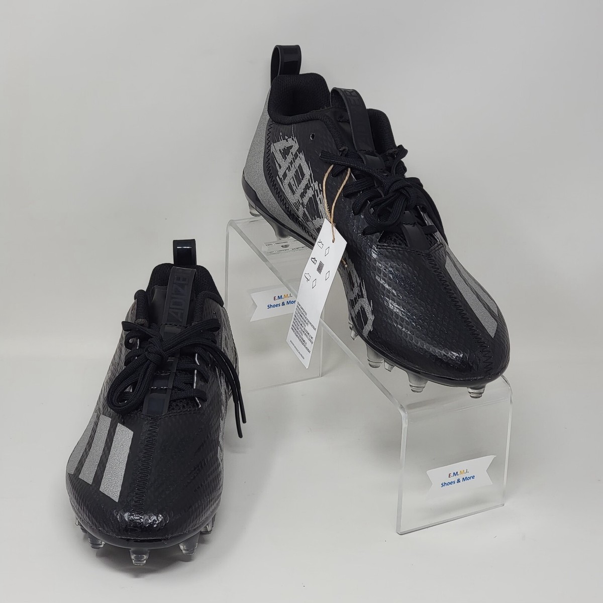 Adidas adizero Spark Black Gray Football Cleats GV9085 Men display picture 3