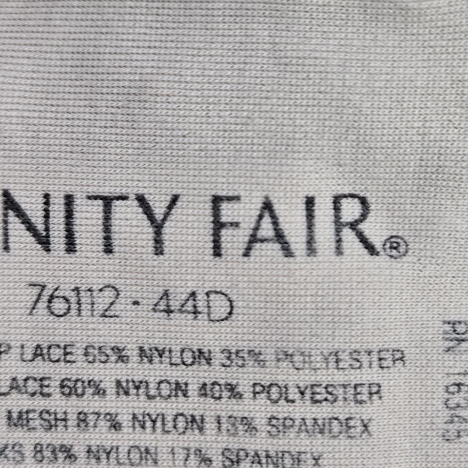 Vanity Fair Women Bra 44D Beige Floral Sheer Underwired Lace Bow Adjustable - Image 4 of 4