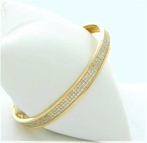 DIAMOND BANGLE BRACELET CUFF NEW 4.20 CARATS - Picture 3 of 3