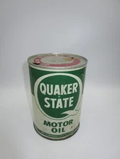 Vintage Quaker State Motor Oil Can 1 Quart, Empty w/lid.