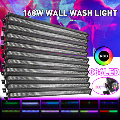 10X RGB Wall Wash Light Bar 336LED DMX Stage DJ Beam Lighting Disco Party Effect