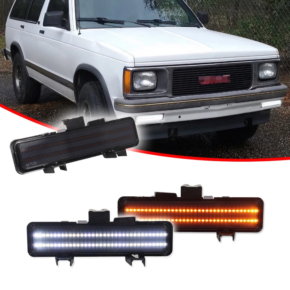 Smoke Switchback LED Paking Signal Lights For 83-93 Chevry S-10 / 82-90 GMC S-15 - Image 3 of 4