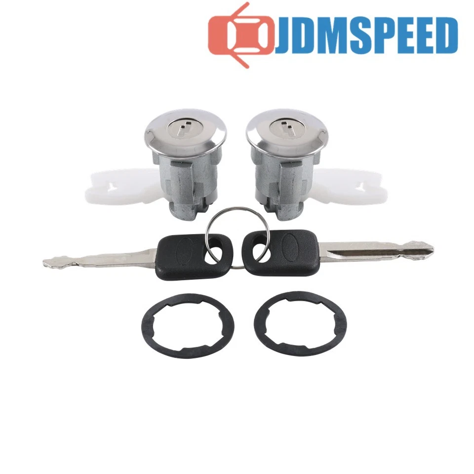 Ignition Key Switch Lock Cylinder Barrel & Door Tumbler Set Chrome For Ford - Image 3 of 4