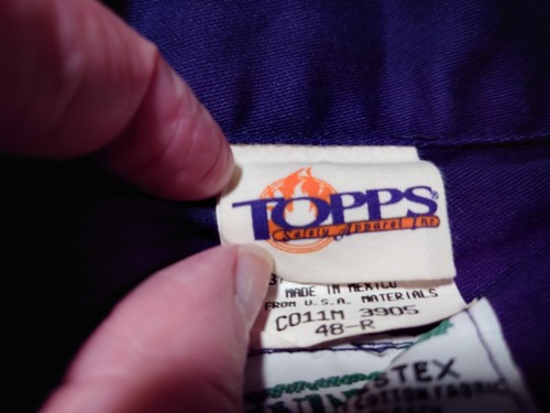 Topps Safety Apparel FR Men's Dark Blue Coveralls Size 48-R Flame Resistant - Picture 10 of 10