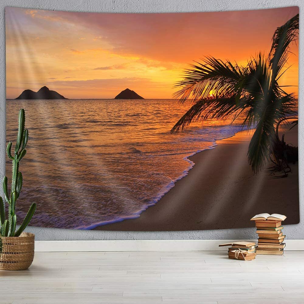 tapestry mania出品 Golden Sunset Beach Extra Large Tapestry Wall Hanging Fabric