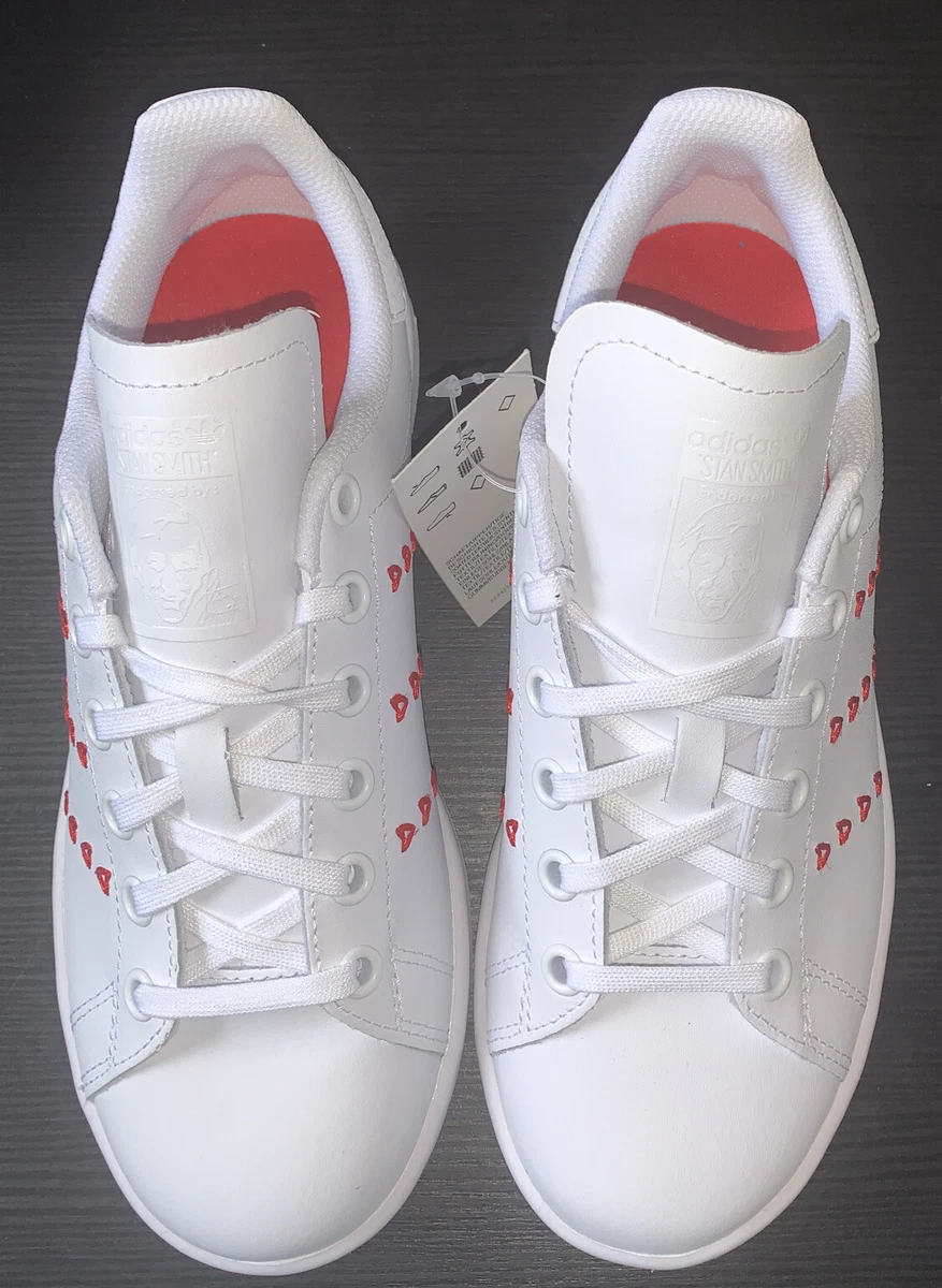 originals white and red stan smith trainers