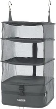 TABITORA Portable Hanging Travel Shelves Bag Packing Cube Organizer L, Grey-L 