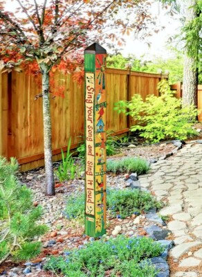 48'' FEED THE BIRDS ART POLE EZ Install GARDEN Post SING YOUR SONG Studio M PP228