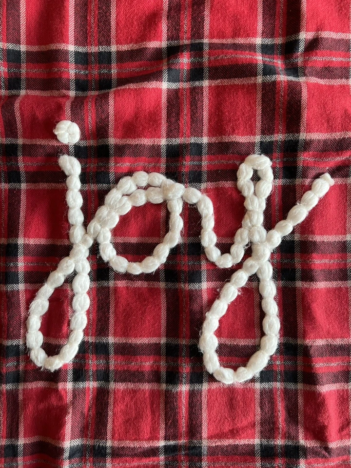 Pottery Barn радость красный клетку вышитая рождественская подушка чехол 20 X 20 «квадратный EXC! - Изображение 2 из 4