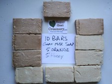 10 BARS ORANGE  HONEY VEGETABLE RAW GOAT MILK SOAP HAPPY GOAT CREAMERY CHEAP