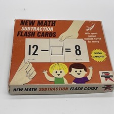 Vintage  1966 Edu-Cards Boxed Set New Math Subtraction Flash Cards 