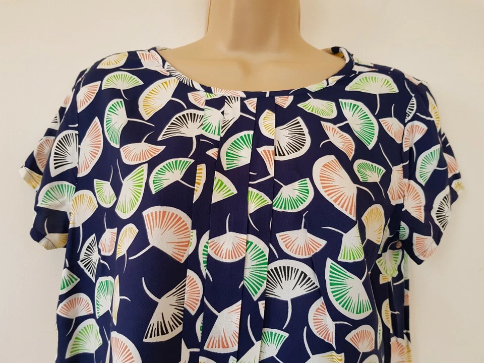 Kew Jigsaw Tropical FRUITS T-Shirt Top S UK 10 Pleats Tee Watermelon Lemon Berry - Image 2 of 4