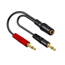 Headphone Splitter Adapter 3.5mm Female to Two 3.5mm Male for PC and Smartphone