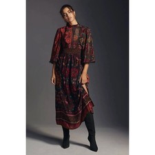 Farm Rio Anthropologie Mock Neck Dress XS Petite