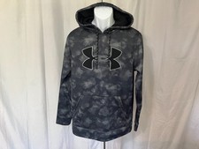     Under Armour ColdGear Men  s Hoodie S Gray Black Camo Hooded Sweatshirt
