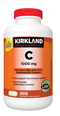 Kirkland Vitamin C 1000mg 500 Tablets Immune Support USP Antioxidant