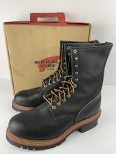 RED WING 2218 Steel Toe Black Logger Boots / ...