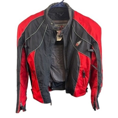 Joe Rocket Red and Black Motorcycle Jacket Sport Armor Padded Mens Size Small