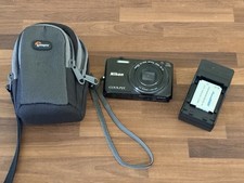 Nikon COOLPIX S6800 16.0MP Digital Camera Black 12x WiFi 2 Batteries Bundle Work