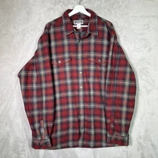 Duluth Trading Co Shirt Jac Men's Flapjack Fleece lined Relaxed Fit Mens XL Tall