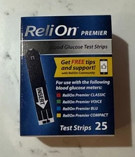 ReliOn Premier Blood Glucose Test Strips, 25 Count